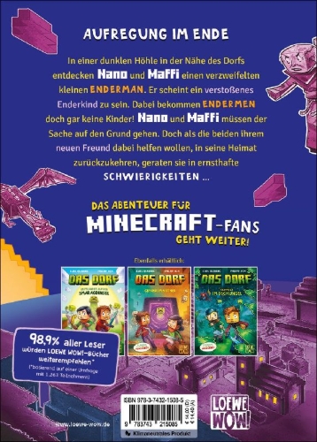 Buchcover und Innenansicht für das Buch: Das Dorf (Band 4) - Im Reich des Enderdrachen