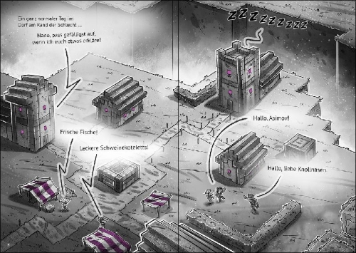 Buchcover und Innenansicht für das Buch: Das Dorf (Band 4) - Im Reich des Enderdrachen