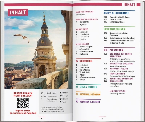 Buchcover und Innenansicht für das Buch: MARCO POLO Reiseführer Budapest