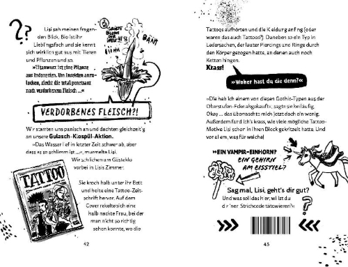Buchcover und Innenansicht für das Buch: Kathas Katastrophen - Mein Leben zwischen Freunde-Bubble und Eltern-Trouble