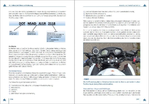 Buchcover und Innenansicht für das Buch: Führerschein Handbuch Klasse A, A1, A2 - Motorrad - top aktuell