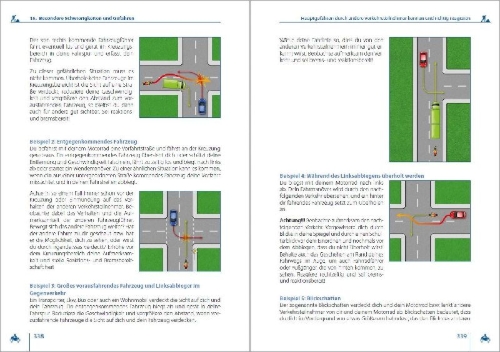 Buchcover und Innenansicht für das Buch: Führerschein Handbuch Klasse A, A1, A2 - Motorrad - top aktuell