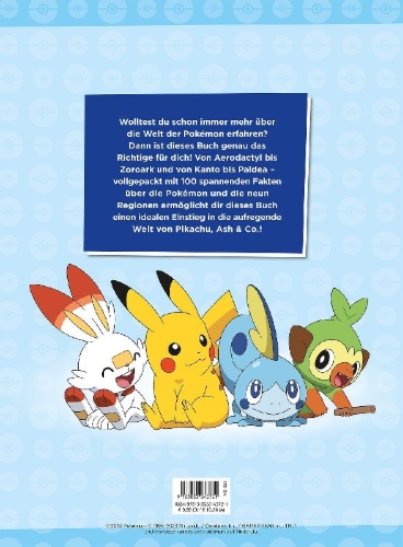 Buchcover und Innenansicht für das Buch: Pokémon: 100 Fakten über Pokémon - von Aerodactyl bis Zoroark