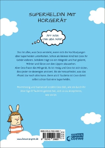 Buchcover und Innenansicht für das Buch: El Deafo