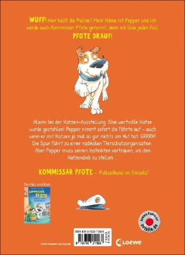 Buchcover und Innenansicht für das Buch: Kommissar Pfote (Band 4) - Ein haariger Fall