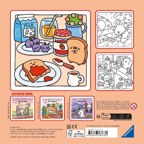 Buchcover und Innenansicht für das Buch: Cozy Coloring - Silly Crimes