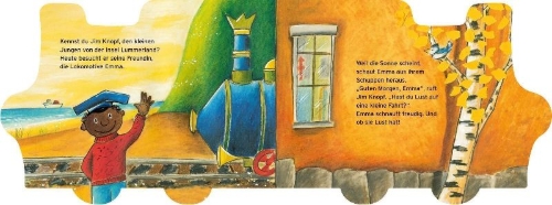 Buchcover und Innenansicht für das Buch: Hier kommt Jim Knopf!