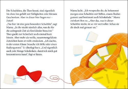 Buchcover und Innenansicht für das Buch: Eine Schultüte für Theo