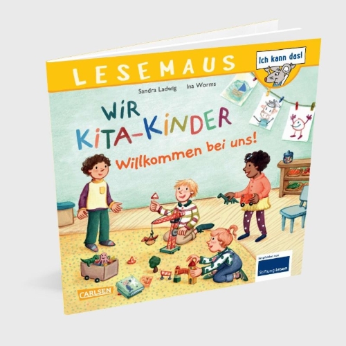 Buchcover und Innenansicht für das Buch: LESEMAUS 164: Wir KiTa-Kinder - Willkommen bei uns!