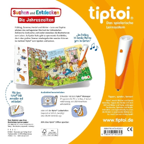 Buchcover und Innenansicht für das Buch: tiptoi® Suchen und Entdecken: Die Jahreszeiten