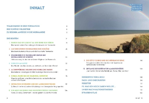 Buchcover und Innenansicht für das Buch: Normandie mit dem Wohnmobil