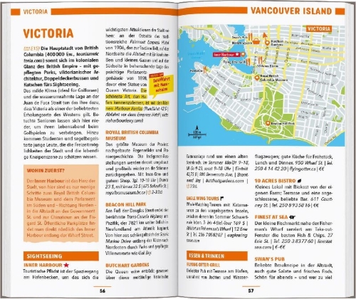 Buchcover und Innenansicht für das Buch: MARCO POLO Reiseführer Kanada West, Rocky Mountains, Vancouver