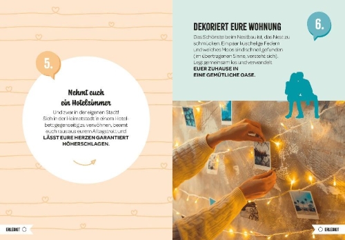 Buchcover und Innenansicht für das Buch: 100 Dinge, die jedes Paar einmal tun sollte