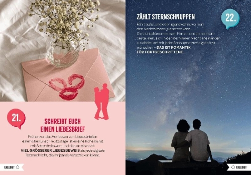 Buchcover und Innenansicht für das Buch: 100 Dinge, die jedes Paar einmal tun sollte