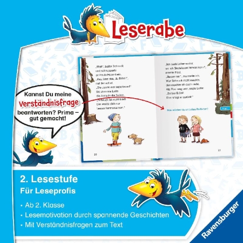 Buchcover und Innenansicht für das Buch: Leserabe 2. Lesestufe - Die Waschbären-Bande