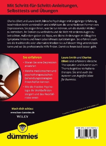 Buchcover und Innenansicht für das Buch: Depressionen überwinden für Dummies