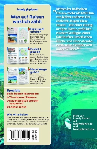 Buchcover und Innenansicht für das Buch: LONELY PLANET Reiseführer Mauritius, Reunion & Seychellen