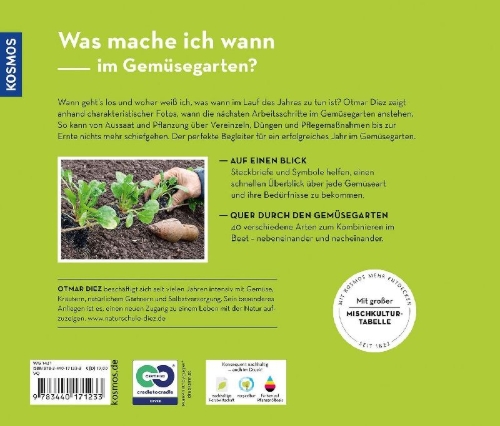 Buchcover und Innenansicht für das Buch: Was mache ich wann im Gemüsegarten?