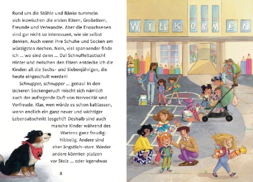 Buchcover und Innenansicht für das Buch: Sammy Schlappohr (Band 1) - Vier Pfoten für den Schulstart
