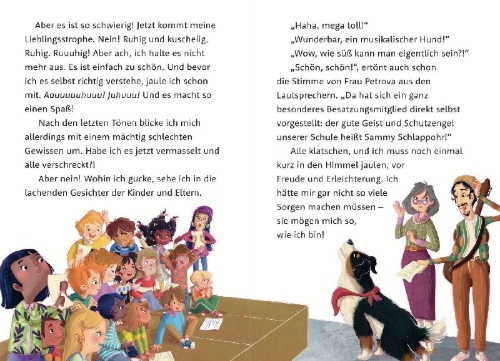 Buchcover und Innenansicht für das Buch: Sammy Schlappohr (Band 1) - Vier Pfoten für den Schulstart