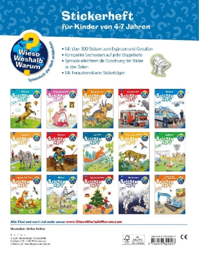 Buchcover und Innenansicht für das Buch: Wieso? Weshalb? Warum? Stickerheft - Ritter