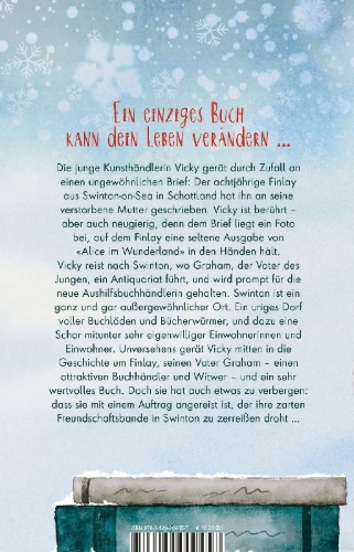 Buchcover und Innenansicht für das Buch: Das kleine Bücherdorf: Winterglitzern