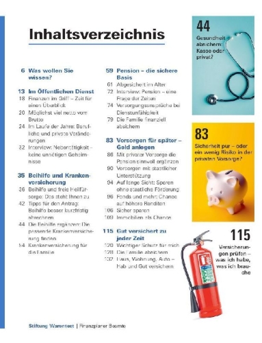 Buchcover und Innenansicht für das Buch: Finanzplaner Beamte