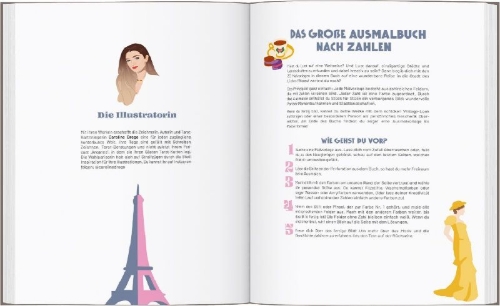 Buchcover und Innenansicht für das Buch: Paris - Das große Ausmalbuch nach Zahlen