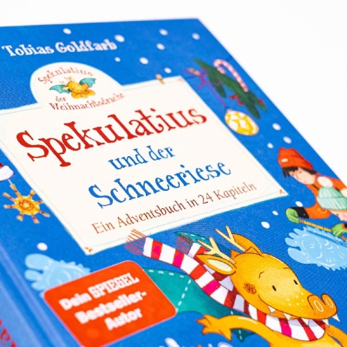 Buchcover und Innenansicht für das Buch: Spekulatius, der Weihnachtsdrache. Spekulatius und der Schneeriese