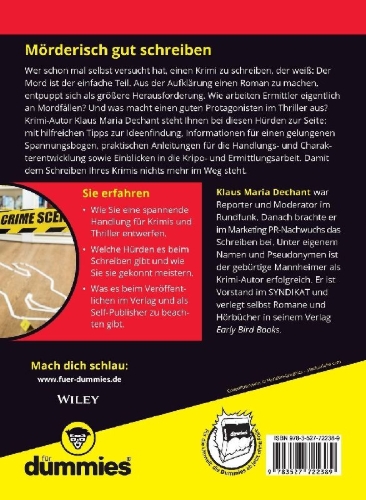 Buchcover und Innenansicht für das Buch: Krimis und Thriller schreiben für Dummies