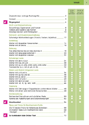 Buchcover und Innenansicht für das Buch: Sicher ins Gymnasium Rechtschreibung 4. Klasse