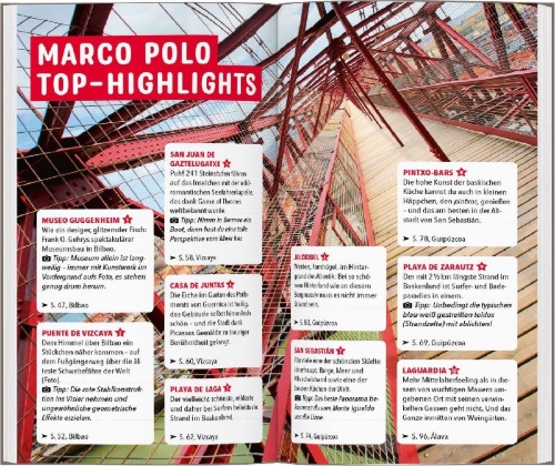 Buchcover und Innenansicht für das Buch: MARCO POLO Reiseführer Baskenland, Bilbao