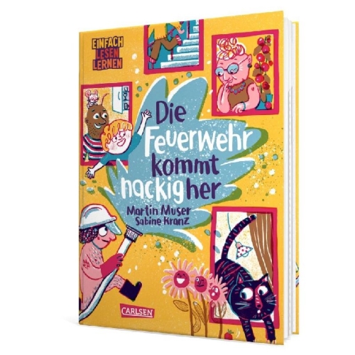 Buchcover und Innenansicht für das Buch: Die Feuerwehr kommt nackig her