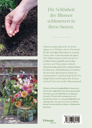 Buchcover und Innenansicht für das Buch: Blütenreich - Schnittblumen mit Herz und Hand vermehren