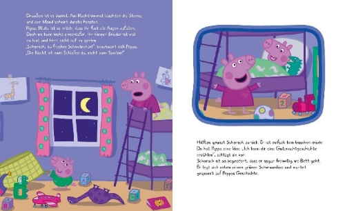 Buchcover und Innenansicht für das Buch: Peppa Pig: Peppas Gutenachtgeschichte