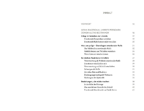 Buchcover und Innenansicht für das Buch: Immun gegen emotional unreife Menschen (auch wenn sie deine Eltern sind)