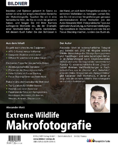 Buchcover und Innenansicht für das Buch: Extreme Wildlife-Makrofotografie