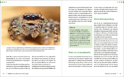 Buchcover und Innenansicht für das Buch: Extreme Wildlife-Makrofotografie