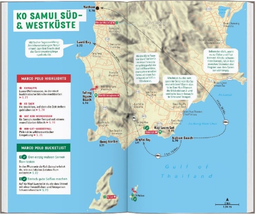 Buchcover und Innenansicht für das Buch: MARCO POLO Reiseführer Ko Samui, Ko Phangan
