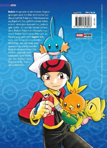 Buchcover und Innenansicht für das Buch: Pokémon - Die großen Abenteuer: Rubin und Saphir 01