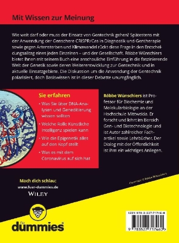 Buchcover und Innenansicht für das Buch: Allgemeinbildung Gene, Genetik und Gentechnik für Dummies
