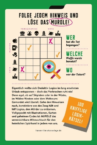 Buchcover und Innenansicht für das Buch: Murdle Volume 3: 100 Elementary to Impossible Mysteries to Solve Using Logic, Skill, and the Power of Deduction