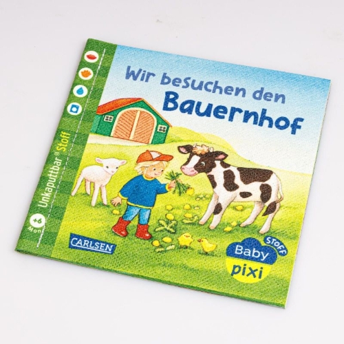Buchcover und Innenansicht für das Buch: Baby Pixi (unkaputtbar) 167: Baby Pixi Stoff: Wir besuchen den Bauernhof