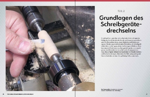 Buchcover und Innenansicht für das Buch: Füllfeder, Kugelschreiber & Stifte drechseln