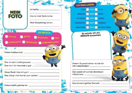 Buchcover und Innenansicht für das Buch: Minions: Meine Freunde