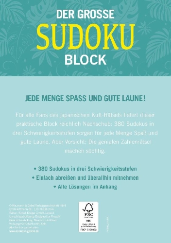 Buchcover und Innenansicht für das Buch: Der große Sudoku Block Band 7