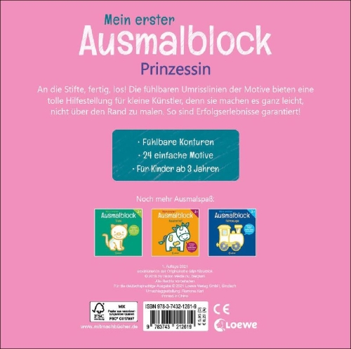 Buchcover und Innenansicht für das Buch: Mijn Kleurblok - Prinsessen