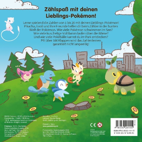 Buchcover und Innenansicht für das Buch: Pokémon Junior: 1 2 3 - Die Zahlen