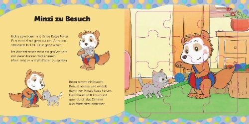 Buchcover und Innenansicht für das Buch: Bobo Siebenschläfer Puzzlebuch für Kinder ab 3 Jahren