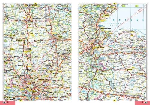 Buchcover und Innenansicht für das Buch: Falk Straßenatlas 2027/2028 Deutschland, Schweiz, Österreich 1:300.000